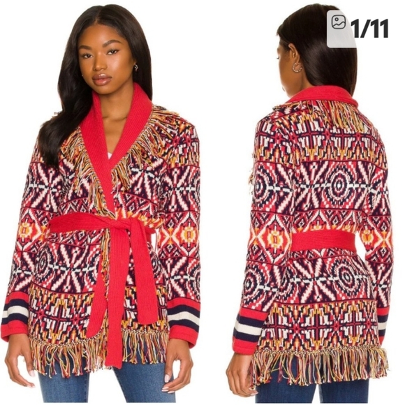 MOTHER Belted Fringe Cardigan Sweater sz S - Picture 4 of 15
